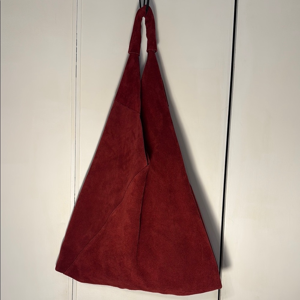 Red Suede Shoulder Bag